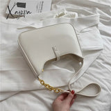 Xajzpa - Burminsa Half Moon Chain Shoulder Bags For Women Winter Trend Fashion Designer Simple