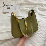 Xajzpa - Burminsa Half Moon Chain Shoulder Bags For Women Winter Trend Fashion Designer Simple
