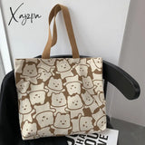 Xajzpa - Canvas Bags Handbag For Women Shopper Cute Cat Tote Bag With Zipper Designer Japanese