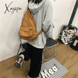 Xajzpa - Canvas Chest Bag Women Shoulder Messenger Unisex Crossbody Muliti Pocket Casual