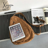 Xajzpa - Canvas Chest Bag Women Shoulder Messenger Unisex Crossbody Muliti Pocket Casual