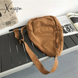 Xajzpa - Canvas Chest Bag Women Shoulder Messenger Unisex Crossbody Muliti Pocket Casual