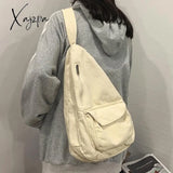 Xajzpa - Canvas Chest Bag Women Women Shoulder Messenger Bag Unisex Canvas Crossbody Bag Muliti Pocket Casual Women Bag