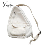 Xajzpa - Canvas Chest Bag Women Shoulder Messenger Unisex Crossbody Muliti Pocket Casual