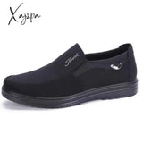 Xajzpa - Canvas Shoes Men Classic Loafers Casual Breathable Walking Flat Sneakers Plus Size Black /