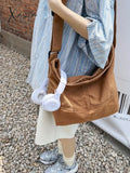 Xajzpa - Canvas Shoulder Bag For Women Hobos Small Messenger Crossbody Casual Korean Style Handbag
