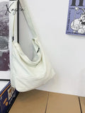 Xajzpa - Canvas Shoulder Bag For Women Hobos Small Messenger Crossbody Casual Korean Style Handbag