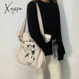 Xajzpa - Canvas Tote Bag For Women Designer Handbag Brand Lady’s Shopper Japanese Style Retro