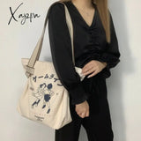 Xajzpa - Canvas Tote Bag For Women Designer Handbag Brand Lady’s Shopper Japanese Style Retro