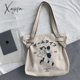 Xajzpa - Canvas Tote Bag For Women Designer Handbag Brand Lady’s Shopper Japanese Style Retro