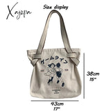 Xajzpa - Canvas Tote Bag For Women Designer Handbag Brand Lady’s Shopper Japanese Style Retro