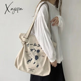 Xajzpa - Canvas Tote Bag For Women Designer Handbag Brand Lady’s Shopper Japanese Style Retro