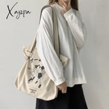 Xajzpa - Canvas Tote Bag For Women Designer Handbag Brand Lady’s Shopper Japanese Style Retro