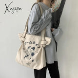 Xajzpa - Canvas Tote Bag For Women Designer Handbag Brand Lady’s Shopper Japanese Style Retro