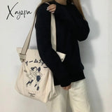 Xajzpa - Canvas Tote Bag For Women Designer Handbag Brand Lady’s Shopper Japanese Style Retro