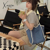 Xajzpa - Canvas Tote Bag For Women Designer Handbag Internal Pocket With Magnetic Buckle Commuter
