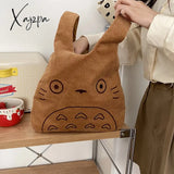 Xajzpa - Canvas Tote Bags For Women Corduroy Large Ladies Cotton Cloth Handbag Cartoon Print Female