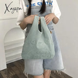 Xajzpa - Canvas Tote Bags For Women Corduroy Large Ladies Cotton Cloth Handbag Cartoon Print Female