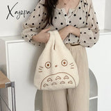 Xajzpa - Canvas Tote Bags For Women Corduroy Large Ladies Cotton Cloth Handbag Cartoon Print Female