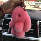 Xajzpa - Car Keychain Accessories Lovers Rabbit Bags Hangings Female Genuine Imitate Bunny Fur