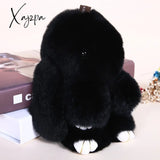 Xajzpa - Car Keychain Accessories Lovers Rabbit Bags Hangings Female Genuine Imitate Bunny Fur