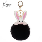 Xajzpa - Car Keychain Accessories Lovers Rabbit Bags Hangings Female Genuine Imitate Bunny Fur