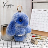 Xajzpa - Car Keychain Accessories Lovers Rabbit Bags Hangings Female Genuine Imitate Bunny Fur