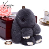 Xajzpa - Car Keychain Accessories Lovers Rabbit Bags Hangings Female Genuine Imitate Bunny Fur