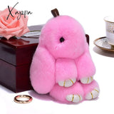 Xajzpa - Car Keychain Accessories Lovers Rabbit Bags Hangings Female Genuine Imitate Bunny Fur