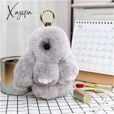 Xajzpa - Car Keychain Accessories Lovers Rabbit Bags Hangings Female Genuine Imitate Bunny Fur