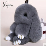 Xajzpa - Car Keychain Accessories Lovers Rabbit Bags Hangings Female Genuine Imitate Bunny Fur