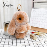 Xajzpa - Car Keychain Accessories Lovers Rabbit Bags Hangings Female Genuine Imitate Bunny Fur