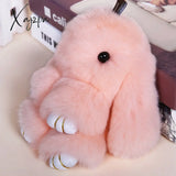 Xajzpa - Car Keychain Accessories Lovers Rabbit Bags Hangings Female Genuine Imitate Bunny Fur