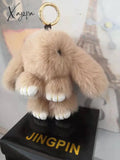 Xajzpa - Car Keychain Accessories Lovers Rabbit Bags Hangings Female Genuine Imitate Bunny Fur