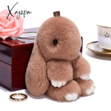 Xajzpa - Car Keychain Accessories Lovers Rabbit Bags Hangings Female Genuine Imitate Bunny Fur