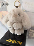 Xajzpa - Car Keychain Accessories Lovers Rabbit Bags Hangings Female Genuine Imitate Bunny Fur