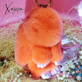 Xajzpa - Car Keychain Accessories Lovers Rabbit Bags Hangings Female Genuine Imitate Bunny Fur