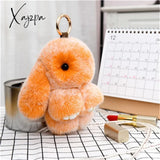 Xajzpa - Car Keychain Accessories Lovers Rabbit Bags Hangings Female Genuine Imitate Bunny Fur