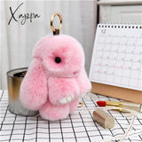 Xajzpa - Car Keychain Accessories Lovers Rabbit Bags Hangings Female Genuine Imitate Bunny Fur