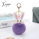 Xajzpa - Car Keychain Accessories Lovers Rabbit Bags Hangings Female Genuine Imitate Bunny Fur