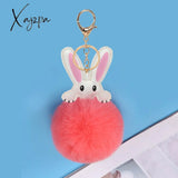 Xajzpa - Car Keychain Accessories Lovers Rabbit Bags Hangings Female Genuine Imitate Bunny Fur