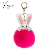 Xajzpa - Car Keychain Accessories Lovers Rabbit Bags Hangings Female Genuine Imitate Bunny Fur