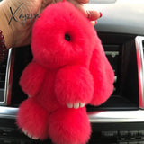 Xajzpa - Car Keychain Accessories Lovers Rabbit Bags Hangings Female Genuine Imitate Bunny Fur