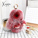 Xajzpa - Car Keychain Accessories Lovers Rabbit Bags Hangings Female Genuine Imitate Bunny Fur