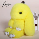 Xajzpa - Car Keychain Accessories Lovers Rabbit Bags Hangings Female Genuine Imitate Bunny Fur