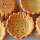 Xajzpa - Carbon Steel Flower Lace Bakeware Mold Fruit Egg Tart Glutinous Rice Boat Pie Cake Dessert