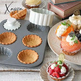 Xajzpa - Carbon Steel Flower Lace Bakeware Mold Fruit Egg Tart Glutinous Rice Boat Pie Cake Dessert