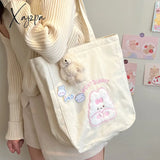 Xajzpa - Cartoon Shoulder Bag Women Canvas Large Capacity Cute Shopper Bags Girls Ins Fashion