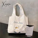 Xajzpa - Cartoon Shoulder Bag Women Canvas Large Capacity Cute Shopper Bags Girls Ins Fashion