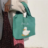 Xajzpa - Cartoon Shoulder Bag Women Canvas Large Capacity Cute Shopper Bags Girls Ins Fashion